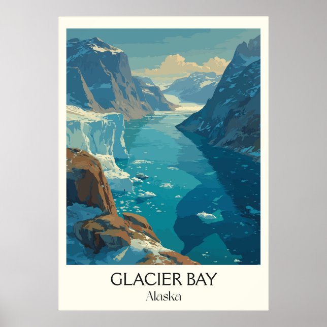 Affiche Glacier Bay Parc national d'Alaska Glacier (Devant)