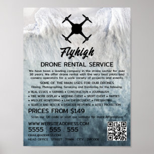 Affiche Glacier Drone Silhouette, société de location de d