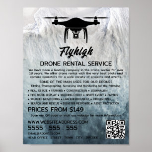 Affiche Glacier Drone Silhouette, société de location de d