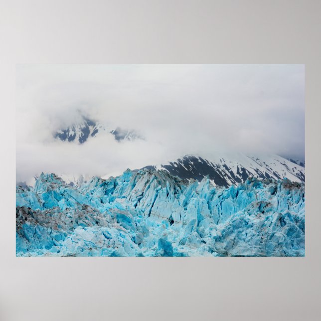 Affiche Glacier Hubbard d'un navire en Alaska (Devant)