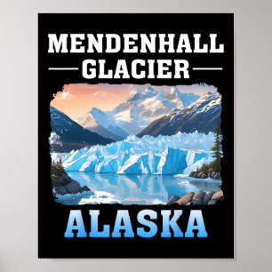 Affiche Glacier Mendenhall Alaska Randonnée Camping Extéri