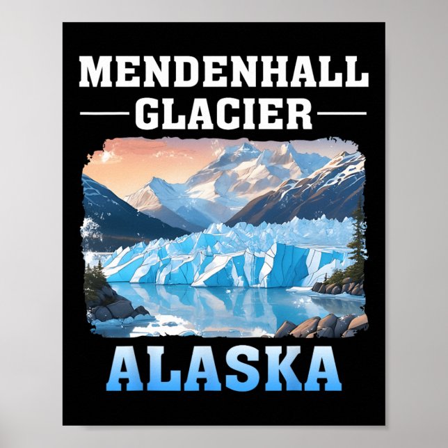 Affiche Glacier Mendenhall Alaska Randonnée Camping Extéri (Devant)