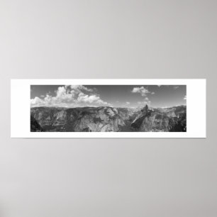 Affiche Glacier Point Horizon Panoramique noir et blanc