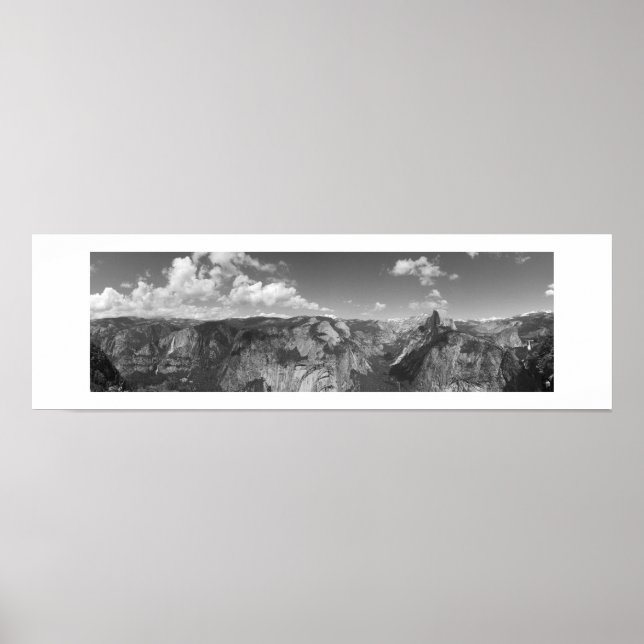 Affiche Glacier Point Horizon Panoramique noir et blanc (Devant)