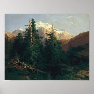 Affiche Glacier, Rosen Lanigletscher, 1854