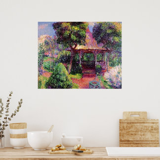 Affiche Glackens - Jardin à Hartford, art,