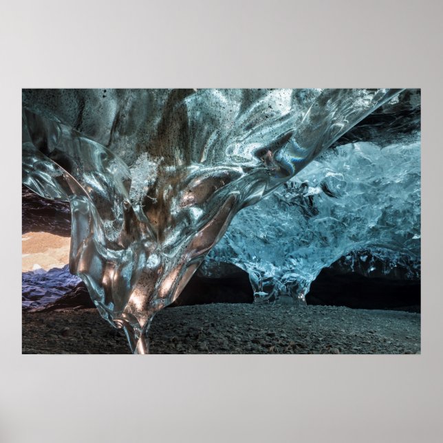 Affiche Glaçon dans une grotte de glace (Devant)