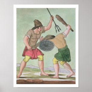 Affiche Gladiateurs romains, de "L'Antica Roma", 1825