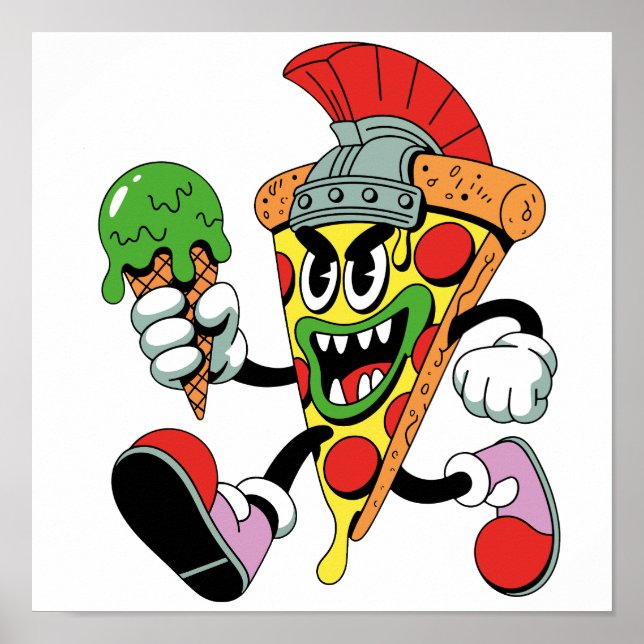 Affiche Gladiator Pizza Slice Italien Brainrot (Devant)