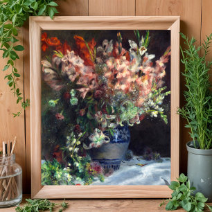 Affiche Gladioli dans un vase par Auguste Renoir Art