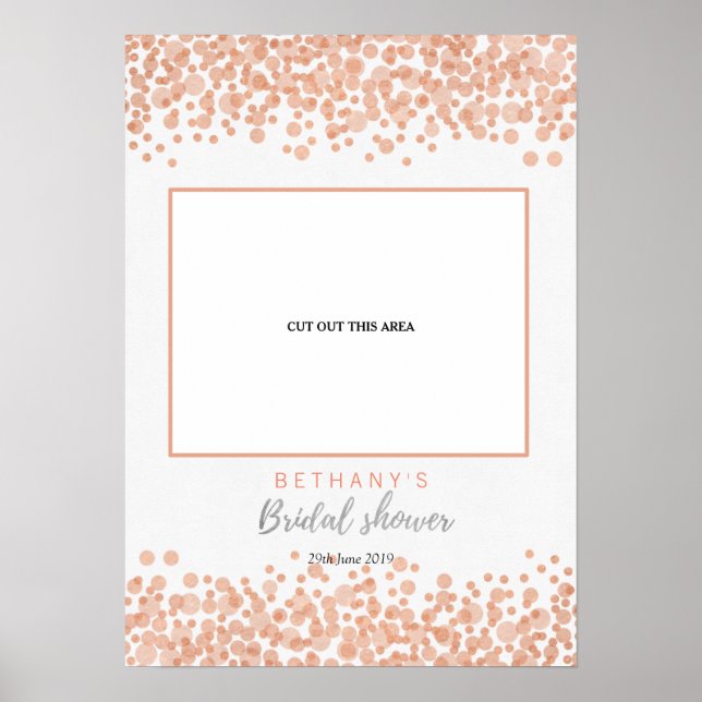 Affiche Glam Pink Bubbles Fête des mariées Couper Photo Bo (Devant)