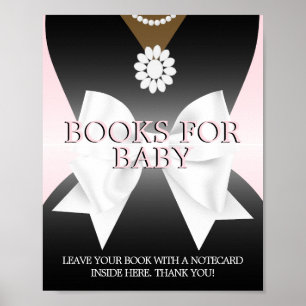 Affiche Glam rose Tiffany Baby showers Livres pour bébé si