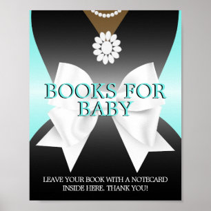 Affiche Glam Turquoise Tiffany Baby showers Livres pour bé