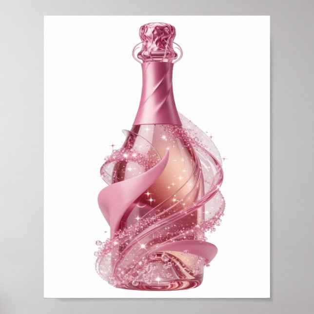 Affiche Glamour Champagne ARGENTÉ ÉLÉGANT (Devant)