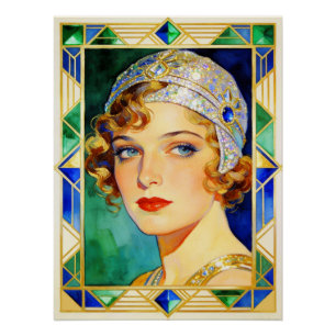 Affiche glamour de Flapper des années 1920
