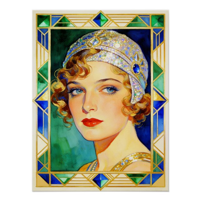 Affiche glamour de Flapper des années 1920 (Devant)