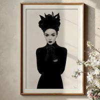 Glamour Enigmatique : Portrait Monochrome De Mode