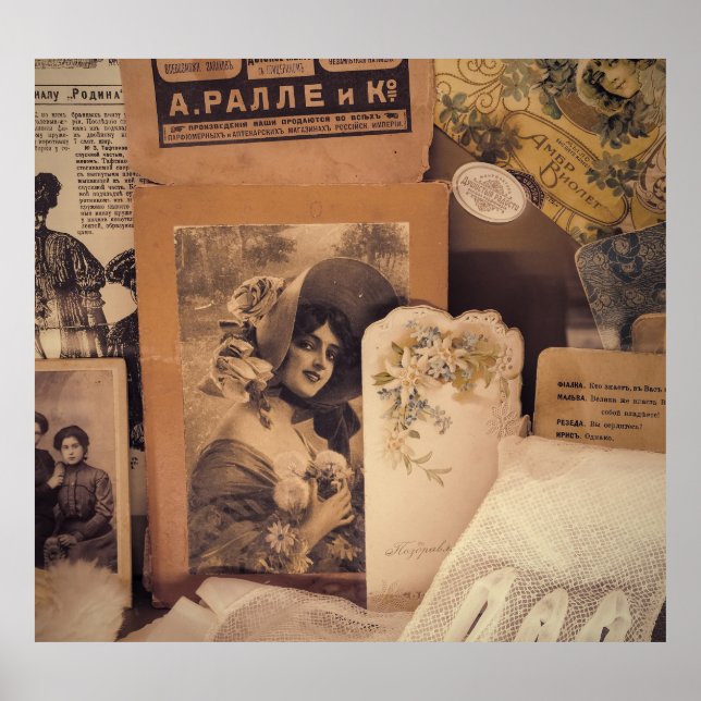 Affiche Glamour nostalgique : Portraits russes Vintages. (Devant)