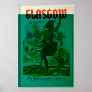 Affiche Glasgow Écosse Écossais Celtic Édimbourg St