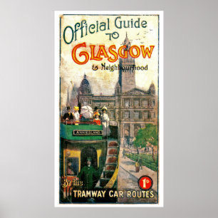 Affiche Glasgow et les tramways de quartier