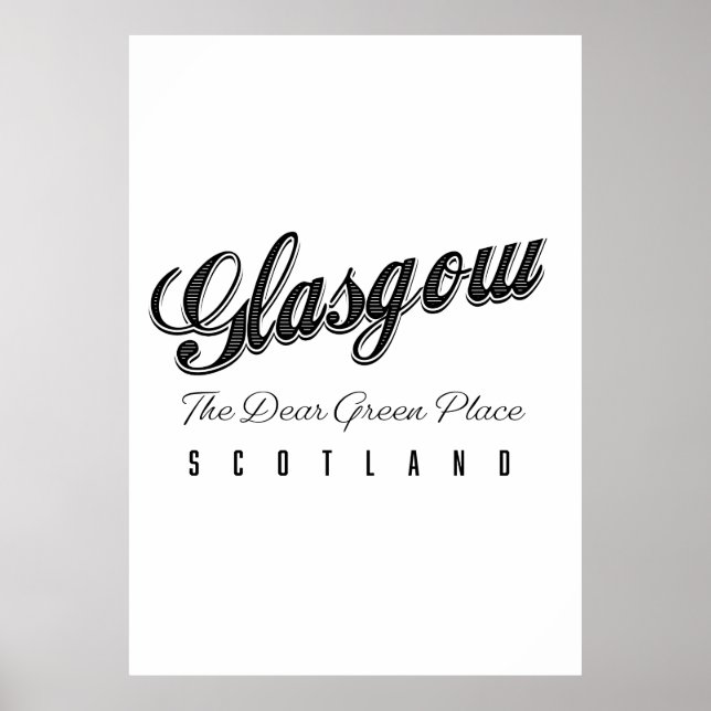 Affiche Glasgow Scotland "The Dear Green Place" (Devant)