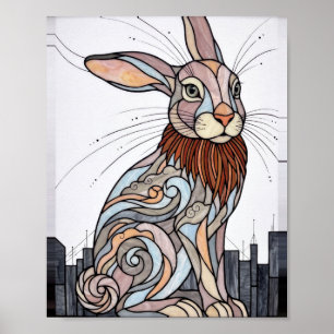 Affiche Glass City 001 Art n° 10 Peinture Vintage