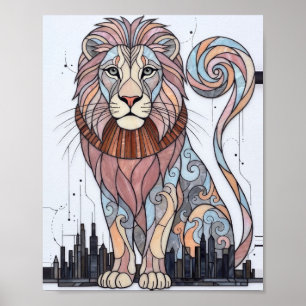 Affiche Glass City 001 Art N° 4 Peinture Vintage