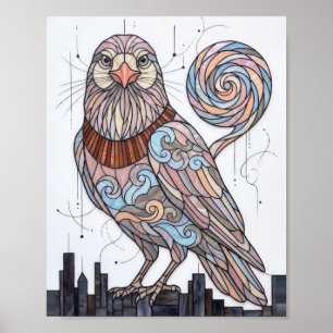 Affiche Glass City 001 Art N° 8 Peinture Vintage