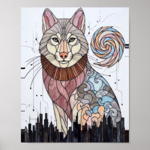 Affiche Glass City 001 Art No. 5 Peinture Vintage