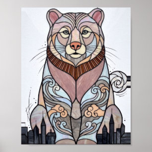 Affiche Glass City 001 Art No. 7 Peinture Vintage