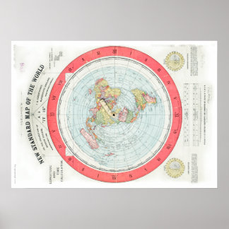 Affiche Gleason's NEW STANDARD MAP OF THE WORLD - High Rez