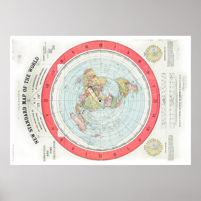 Affiche Gleason's NEW STANDARD MAP OF THE WORLD - High Rez (Devant)