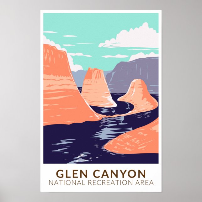 Affiche Glen Canyon Reflection Canyon Vintage (Devant)