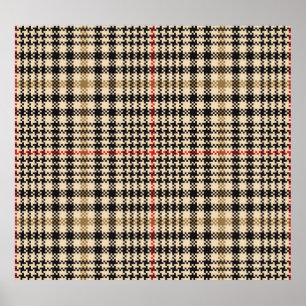 Affiche Glen Check Plaid Pixel Art