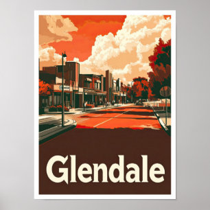 Affiche Glendale California USA Art Vintage voyage