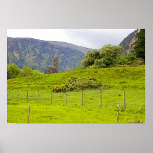 Affiche Glendalough, Irlande. Glendalough est l'un des