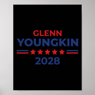 Affiche Glenn Youngkin président 2028 Méga républicain