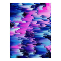 Glitch Sunset Abstract Landscape