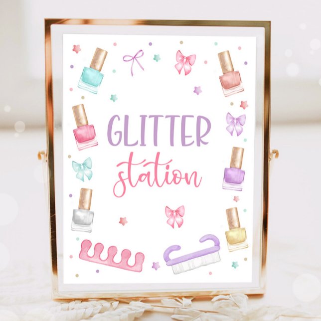 Affiche Glitter Station Mani-Pedi Party Manicure Pedicure (Créateur téléchargé)