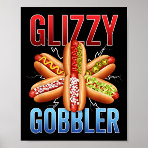 Affiche Glizzy Gobbler Drôle Amateur De Hot Dog Bbq Humour