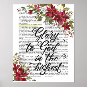 Affiche Gloire à Dieu dans la plus haute page du Verset bi