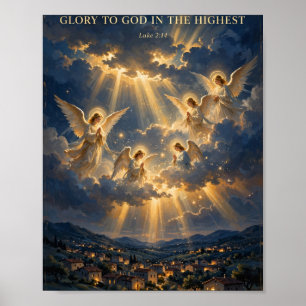 Affiche Gloire à Dieu dans l'art de Noël le plus élevé
