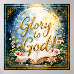 Affiche Gloire à Dieu - Œuvre d'art inspirante #1