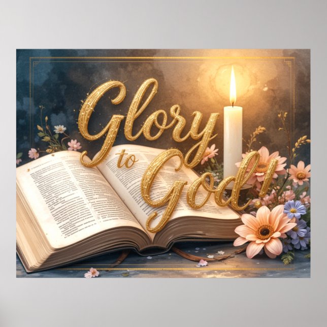 Affiche Gloire à Dieu - Œuvre d'art inspirante #3 (Devant)