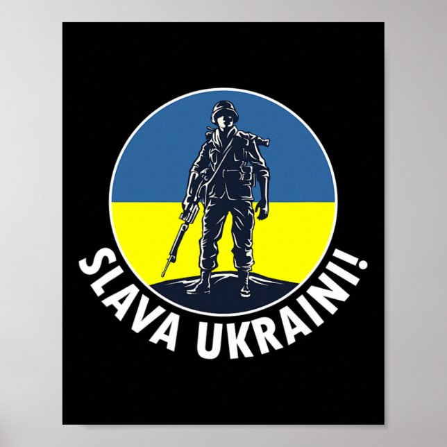 Affiche Gloire à l'Ukraine Avec les couleurs du drapeau de (Devant)