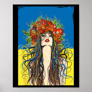 Affiche Gloire à l'Ukraine Fleurs d'Ukraine Patriotique Uk