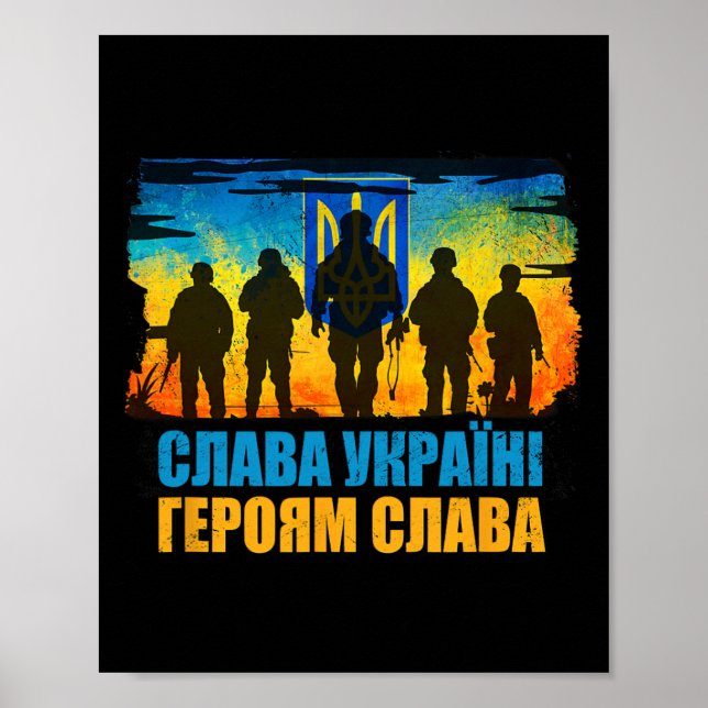 Affiche Gloire à l'Ukraine Gloire aux héros Gloire (Devant)