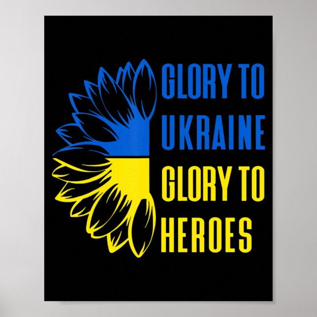 Affiche Gloire À L'Ukraine Gloire Aux Héros Ukrainienne Mo (Devant)