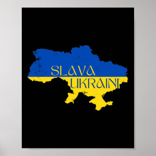 Affiche Gloire à l'Ukraine Slava Ukraïni Soutenez l'Ukrain
