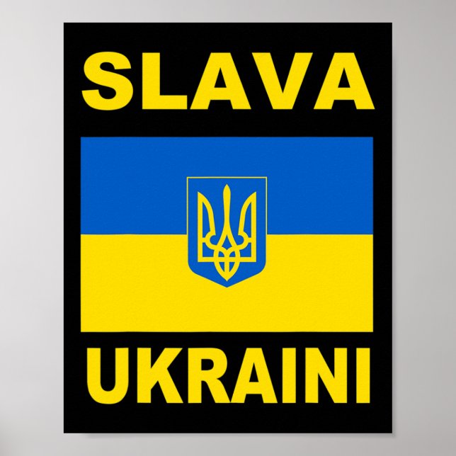 Affiche Gloire à l'Ukraine Soutenez le drapeau ukrainien F (Devant)